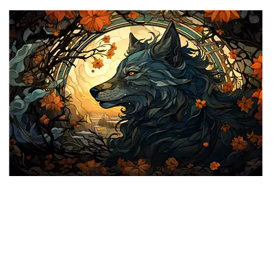 Фото на холсте фантастический волк, размера 120x80