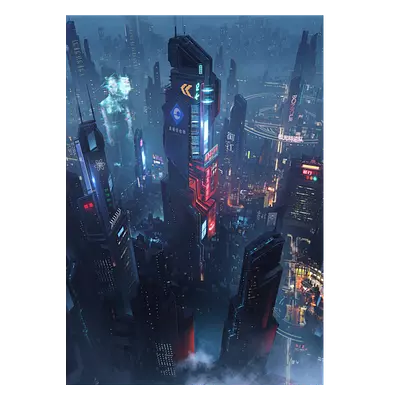 Фото на холсте футуристичный город, размера 50x70