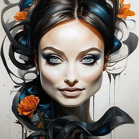 «Enigmatic woman in graceful di