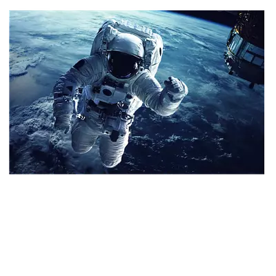 Фото на холсте космонавт на фоне земли, размера 60x40