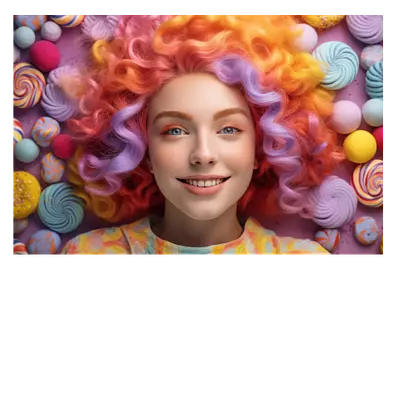 Фото на холсте девушка в красках, размера 75x50