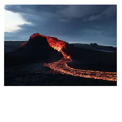 Фото на холсте лава. размер 40х30 см.
