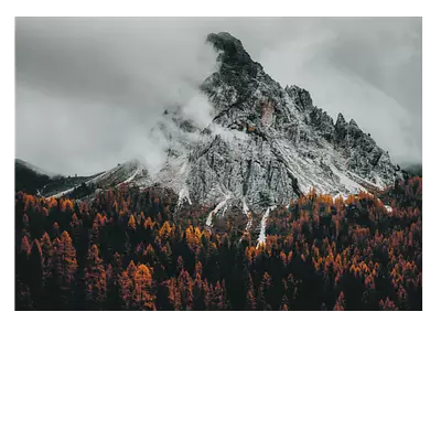Фото на холсте «горный пик в облаках», 40х30 см, до 220 см в длину.