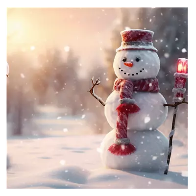 Фото на холсте снеговик, размера 50x50