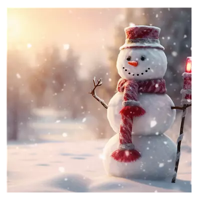 Фото на холсте снеговик, размера 30x30