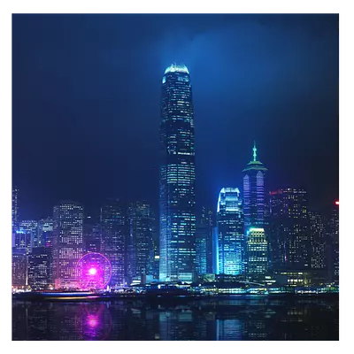 Фото на холсте ночной город, размера 30x30