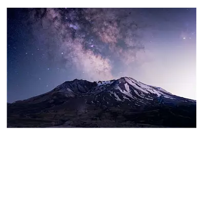 Фото на холсте горы на фоне звёзд 45х30 см