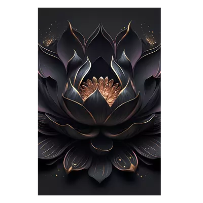 Фото на холсте чёрный цветок, размера 80x120