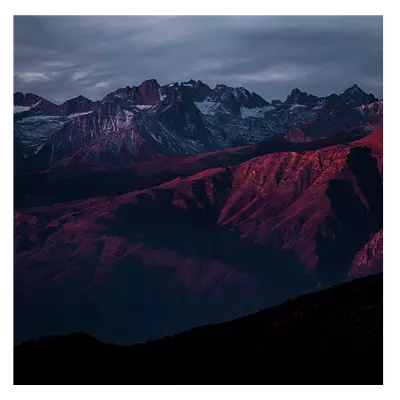 Фото на холсте горы в закате, размера 100x100