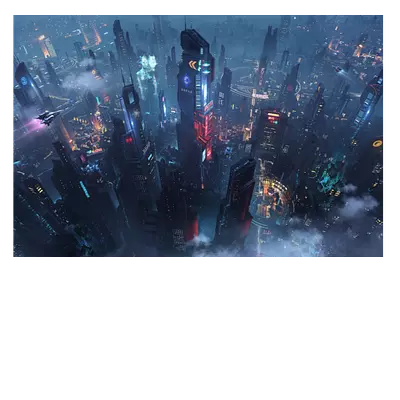 Фото на холсте футуристичный город, размера 120x80