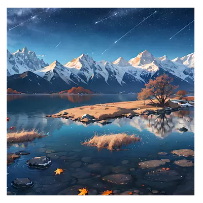 Фото на холсте рисунок озера, размера 80x80