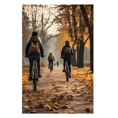 Фото на холсте велосипедисты в лесу, размера 80x120