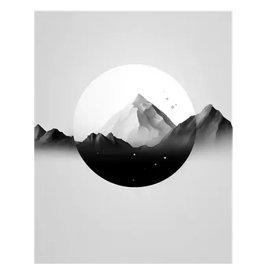 Фото на холсте абстракция гор, размера 40x50