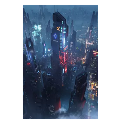 Фото на холсте футуристичный город, размера 80x120