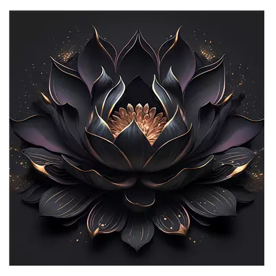 Фото на холсте чёрный цветок, размера 80x80