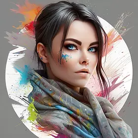 Acid wash art woman