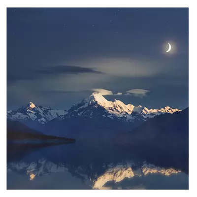 Фото на холсте луна над горами, размера 80x80