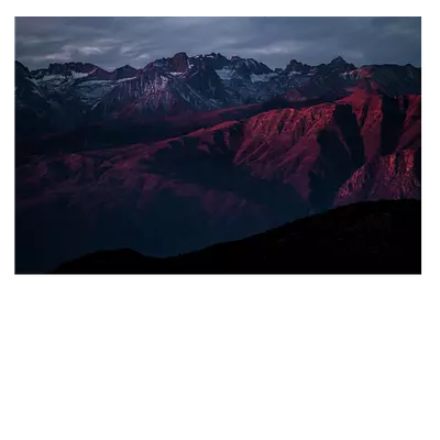 Фото на холсте горы в закате 45х30 см