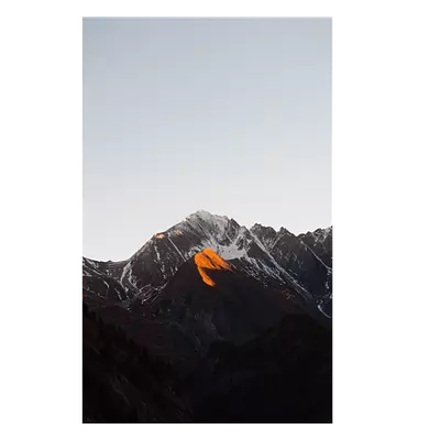 Фото на холсте горы под закатным солнцем, размера 20x30