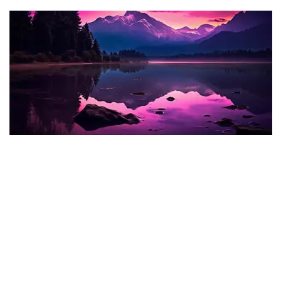 Фото на холсте фиолетовое озеро, размера 80x40