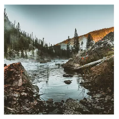 Фото на холсте горное озеро, размера 100x100