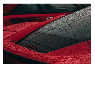 Фото на холсте красный феррари под дождем, размера 100x70