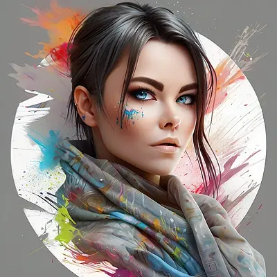 Acid wash art woman