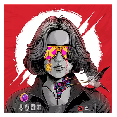 Фото на холсте девушка в очках, размера 100x100