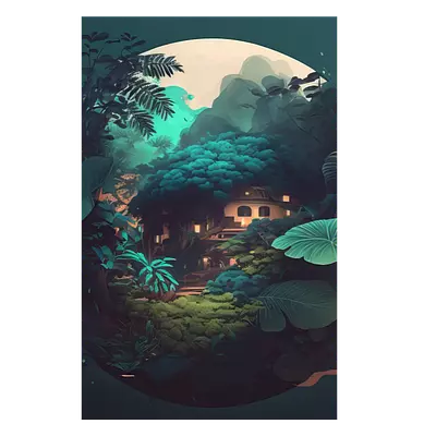 Фото на холсте круглый арт природы, размера 30x45