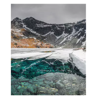 Фото на холсте замерзшее горное озеро, размера 50x60