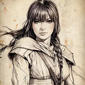 «Средневековая воровка с косой»