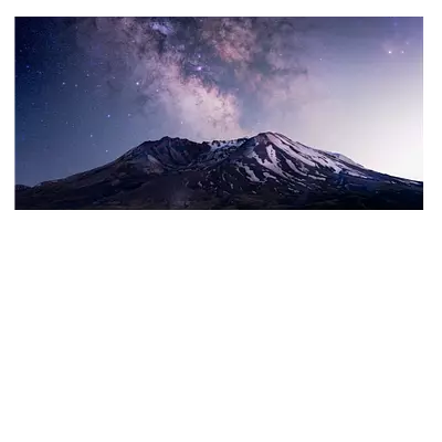 Фото на холсте горы на фоне звёзд, размера 80x40