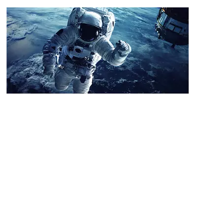 Фото на холсте космонавт на фоне земли, размера 80x40