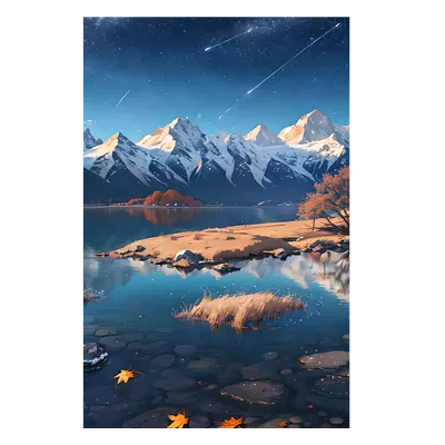 Фото на холсте рисунок озера, размера 50x75