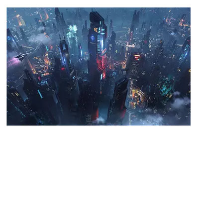 Фото на холсте футуристичный город, размера 60x40