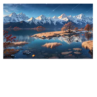 Картина на холсте рисунок озера, 30х20 см