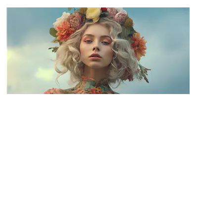 Фото на холсте девушка с венком, размера 80x40