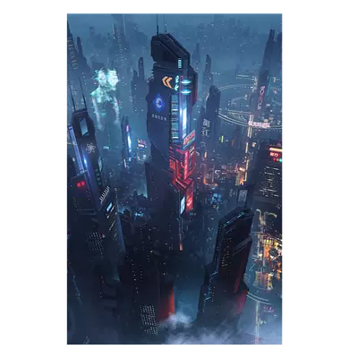 Фото на холсте футуристичный город, размера 60x90