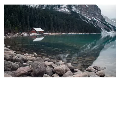 Фото на холсте домик у озера, размера 90x60