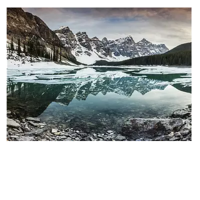 Фото на холсте зимнее озеро, размер 40 x 30 см.