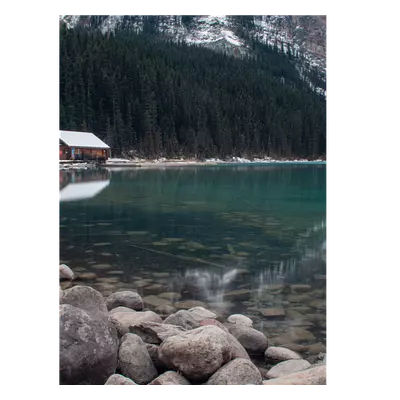 Фото на холсте домик у озера, размера 30x40