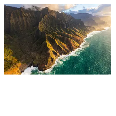 Фото на холсте берег зеленого острова, размера 120x80