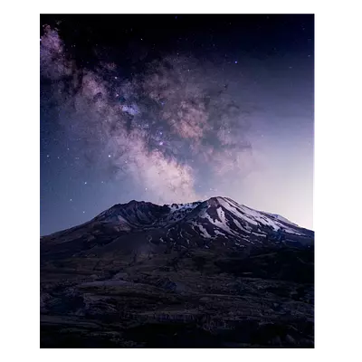 Фото на холсте горы на фоне звёзд, размера 50x60