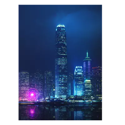 Фото на холсте ночной город, размера 30x40