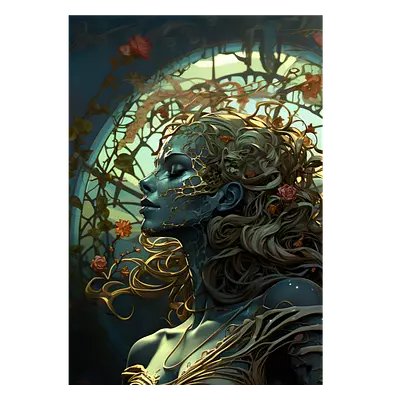 Фото на холсте девушка ai, размера 70x100