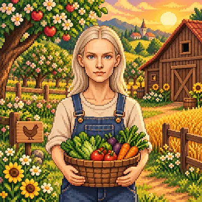 Герой пиксельной фермы