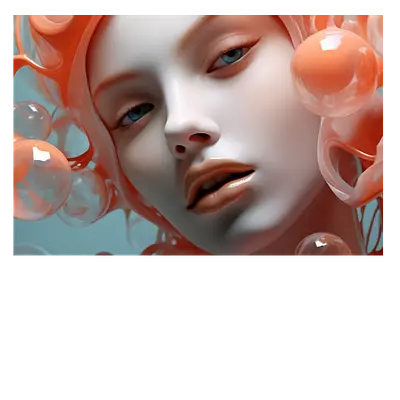 Фото на холсте девушка в пузырьках2, размера 90x60