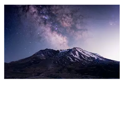 Фото на холсте горы на фоне звёзд, размера 60x40