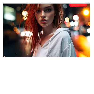 Интерьерная печать фото на холсте девушка в ночном 30х20 см.