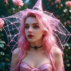 «Розовая ведьма в паутине»
